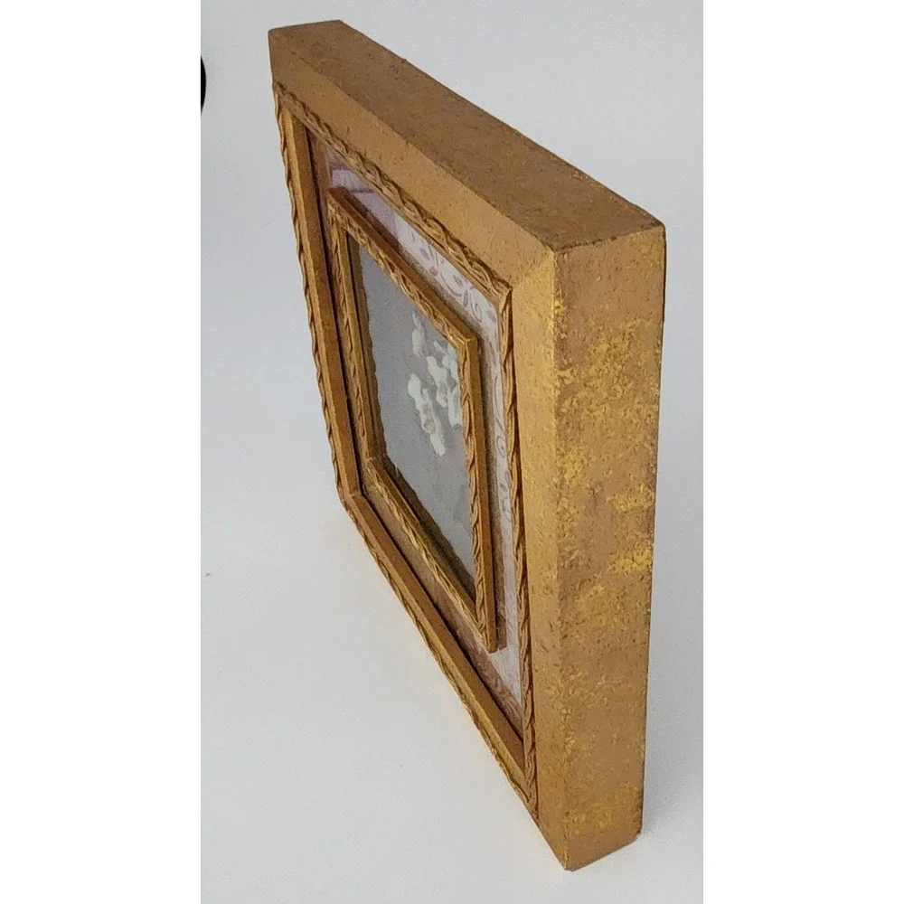 Viv Bowles Orchid Shadow Box Wall Art Set 2 Gold Frames Floral Square 7